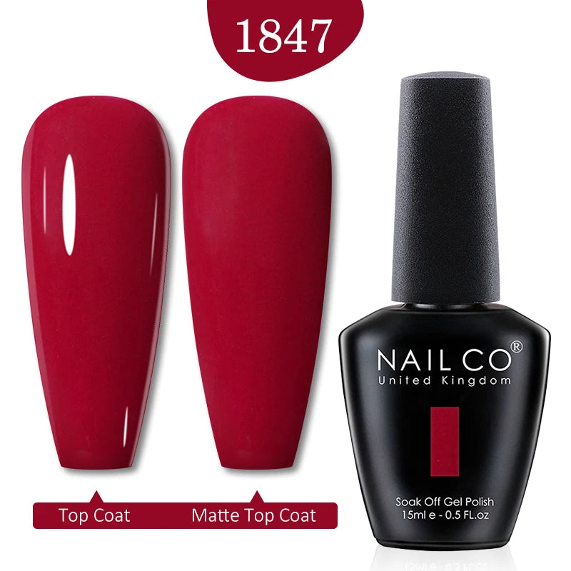 NAILCO Red Colors Series 15ML Nail Gel Polish Nail Supplies Semi Permanent For Nail  Art Manicure Soak Off LED UV Hybrid Varnish