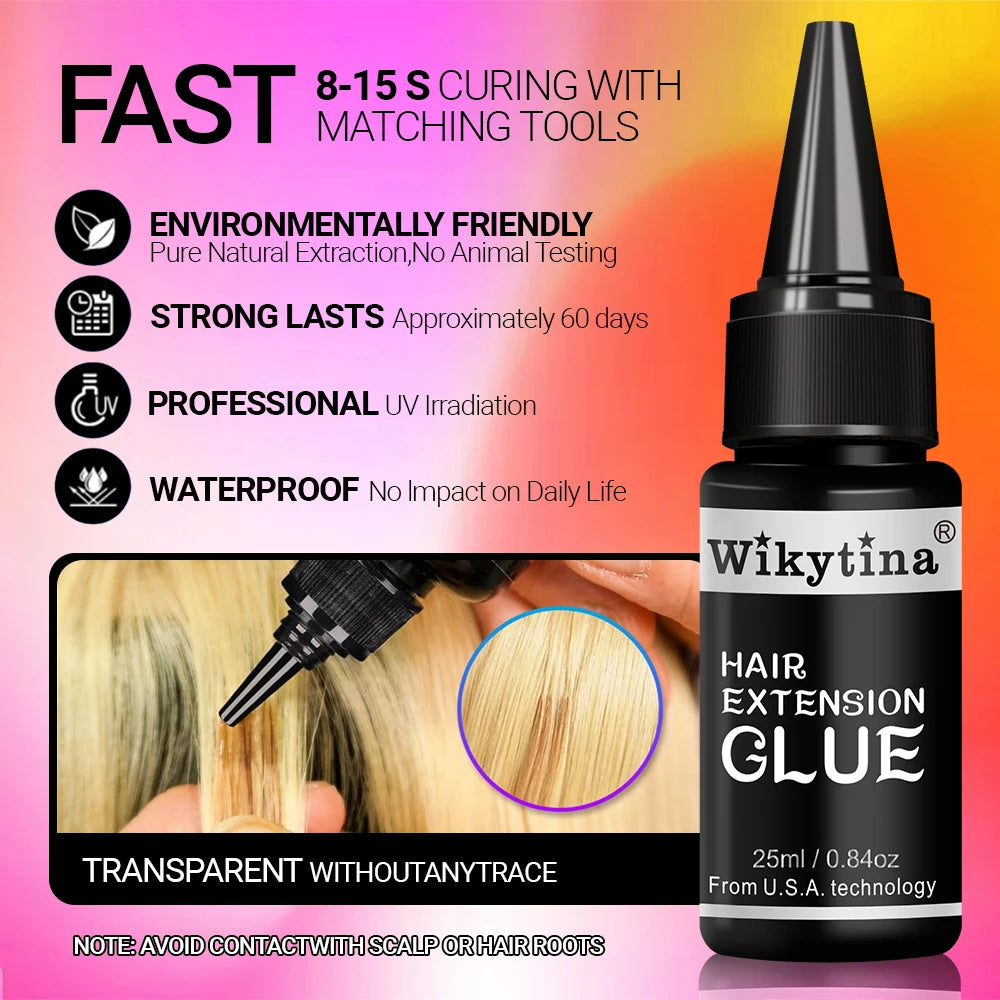 Professional UV Light Hair Extension Kit Complete Tool Set with UV Glue and Remover Machine - High-Quality Salon Styling Tools