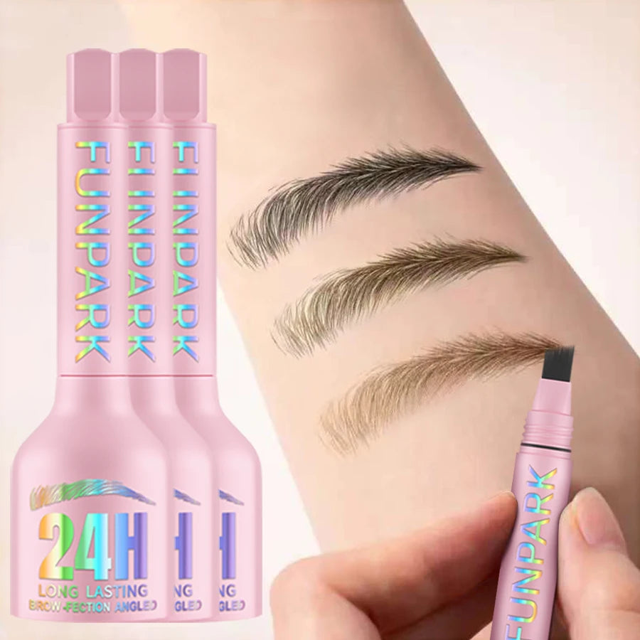 3D Dye Eyebrow Pencil Hairling Anti-smudge Waterproof 3 Colors Black Brown Brush Natural Wild Eyebrow Enhancers Cream Makeup