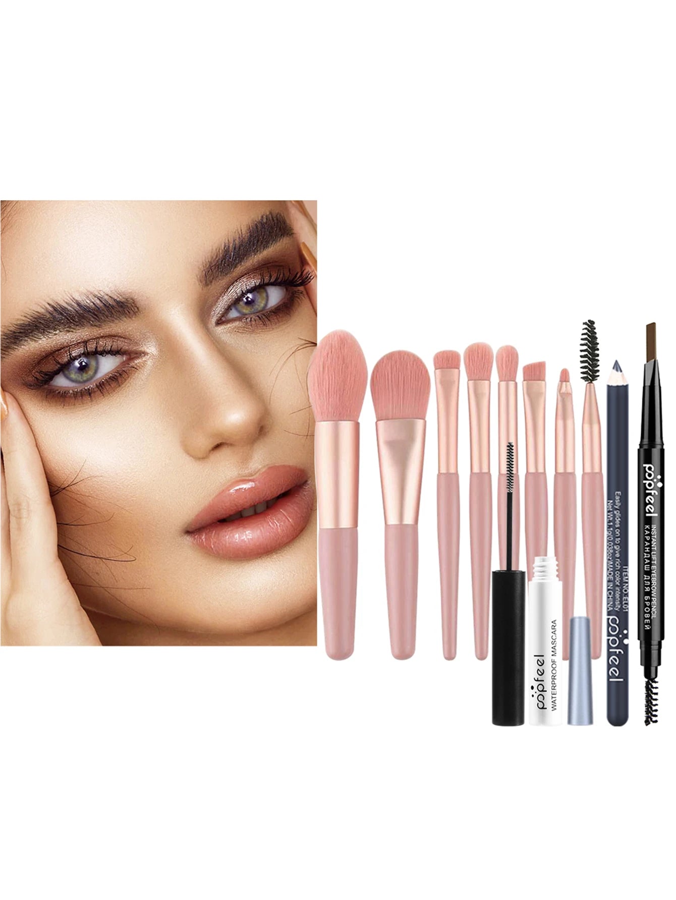 40 Colors Eyeshadow Palette Set, Eyebrow Pencil Eyeliner Pen Mascara With A Set Of Makeup Brushes Eye Cosmetics