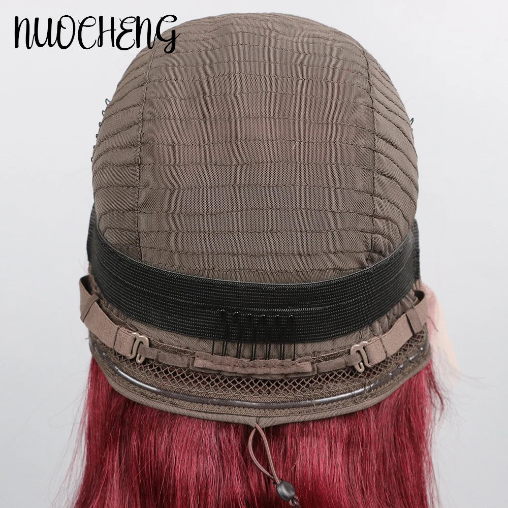 Wine Red 99J Bob Wig - 13x4 HD Lace Front Short Straight Human Hair