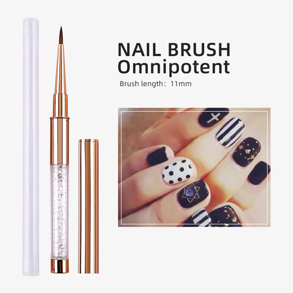 Nail Art Acrylic Liquid Powder Carving UV Gel Extension Builder Painting Brush Lines Liner Drawing Pen Manicure Tool Born Pretty