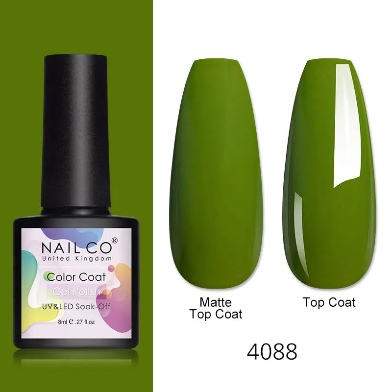 NAILCO 8ml Pink Red Colors Gel Nail Polish Nail Art Varnishes Gel Lacquer Coat LED Nails Manicure Design UV Gel Varnish Soak Off