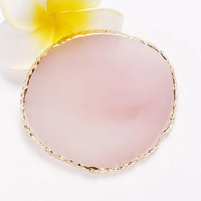 Nail Art Palette False Nail Tips Mixing Color Drawing Pallet Gel Polish Display Shelf Round Resin Agate Stone Manicure Tool