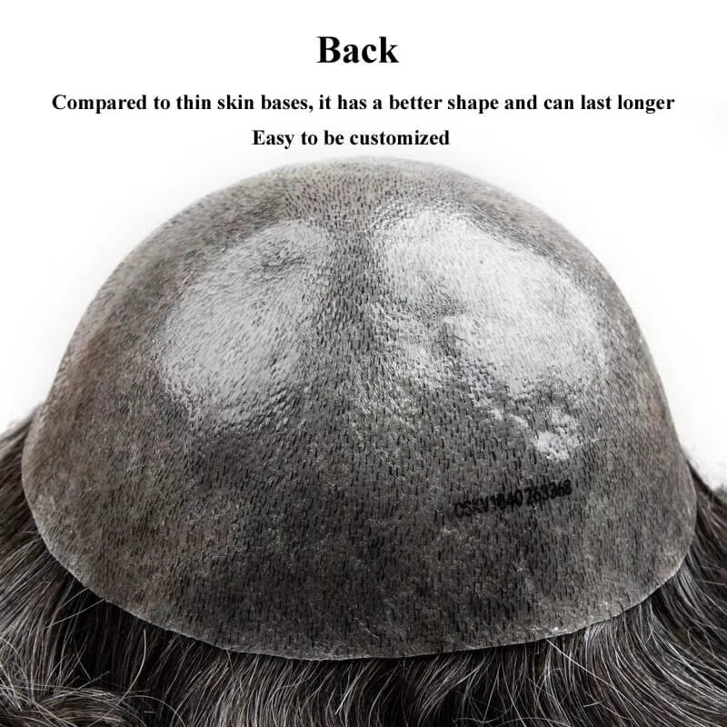 Toupee For Men Ultra-Thin Skin Microskin Male Hair Prosthesis Premier Toupee for Men Men's Wig 100% Natural Human Hair