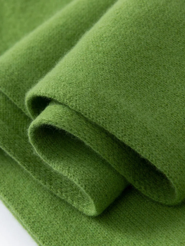 100% Wool Winter Scarf - Knitted Shawl Wrap