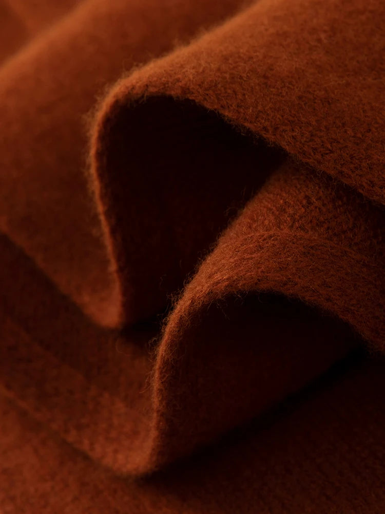 100% Wool Winter Scarf - Knitted Shawl Wrap