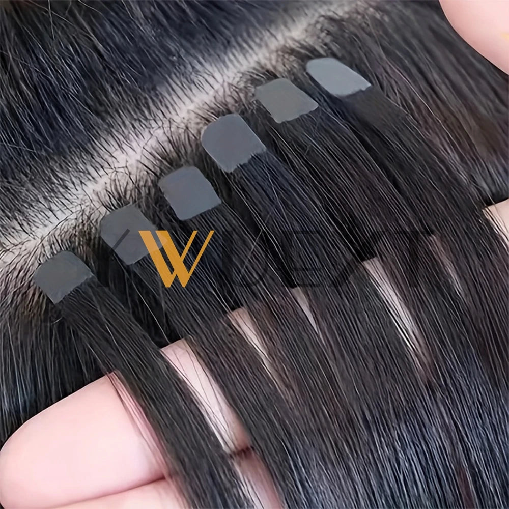 Mini Tape In Human Hair Extensions 12"-24" Machine Remy Skin Weft Adhesive Tape Hair Natural Black Brown Blonde Tape Ons 10pcs