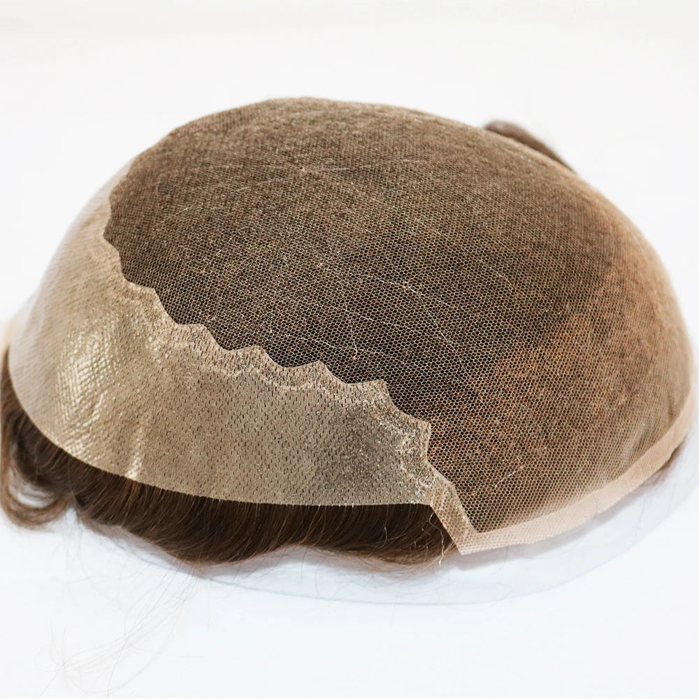 1B20 1B50 Grey Black Hair Breathable Q6 Human Hair Toupee for Men Natural Hairline Bleach Knots Swiss Lace Capillary Prosthesis