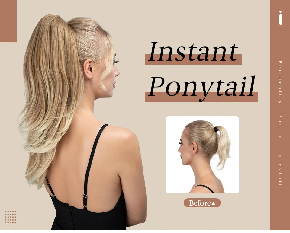 SARLA Claw Clip Ponytail Extension - Long Silky Straight Synthetic Hair