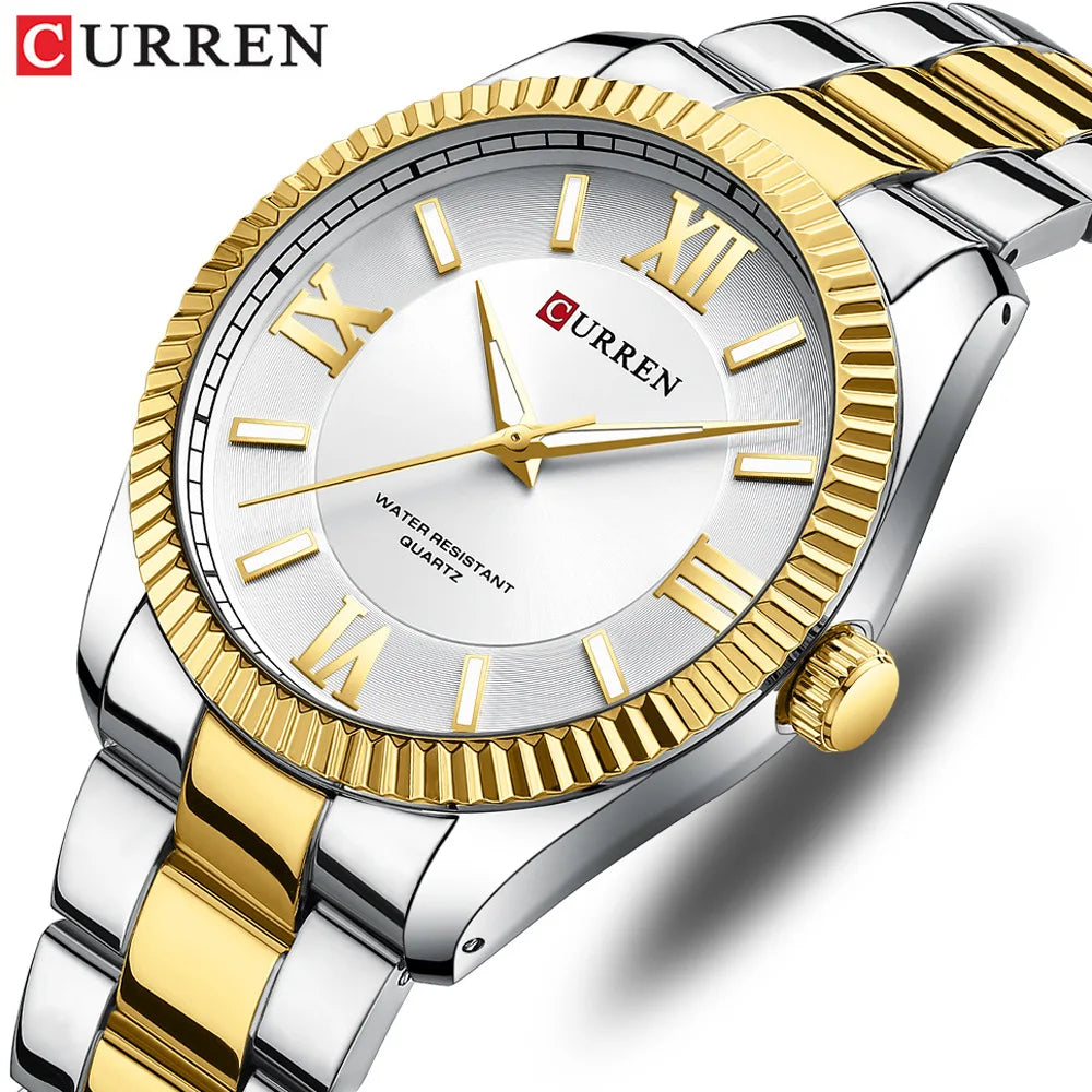 CURREN 8453 Men's Quartz Watch Fashionable Elegant Waterproof Luminous Stainless Steel Strap Business Men's Watch reloj hombre