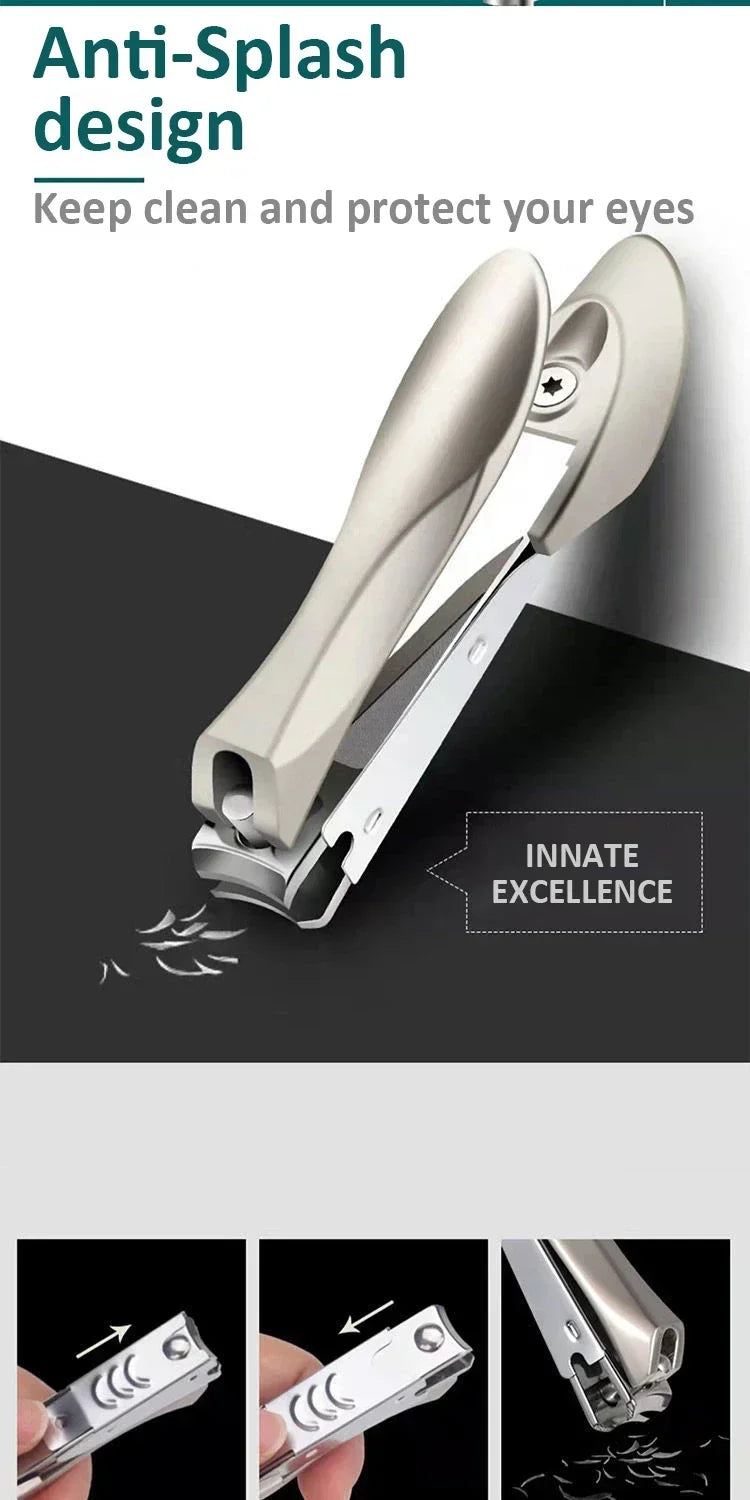 Nail Clippers Stainless Steel Anti Splash Fingernail Cutter Manicure Tools Bionics Design Nail Trimmer Pedicure Scissor