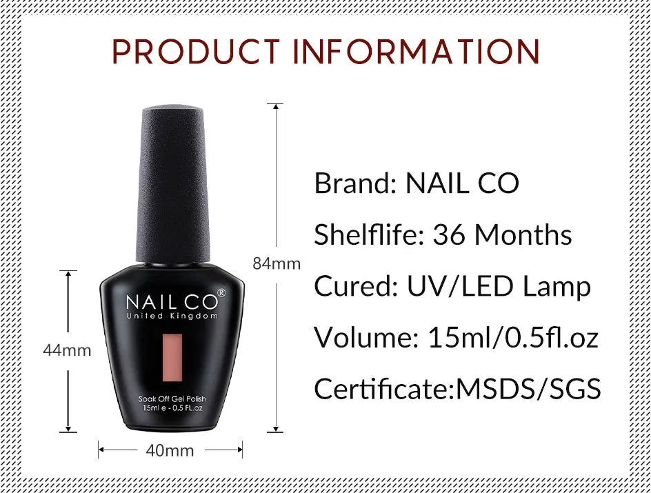 NAILCO 283Colors Gel Nail Polish Top Base Vernis Semi Permanent UV Gel Varnish Nails Art Varnish Hybrid Manicure
