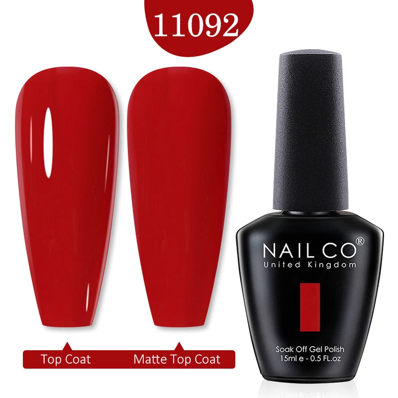 NAILCO Red Colors Series 15ML Nail Gel Polish Nail Supplies Semi Permanent For Nail  Art Manicure Soak Off LED UV Hybrid Varnish