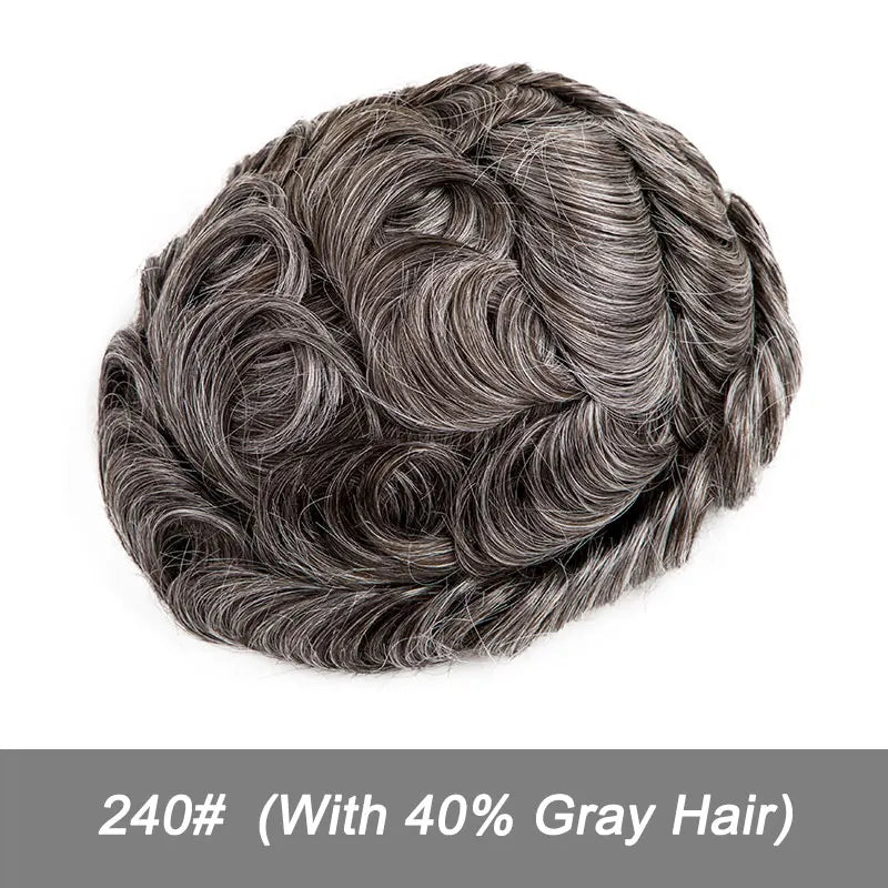 Full Swiss Lace Toupee Ultra Delicate AIR-Lace Male Hair Prosthesis Breathable 100% Natural Human Hair System Unit Mens Wig