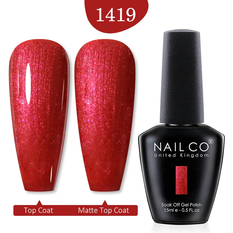 NAILCO Red Colors Series 15ML Nail Gel Polish Nail Supplies Semi Permanent For Nail  Art Manicure Soak Off LED UV Hybrid Varnish