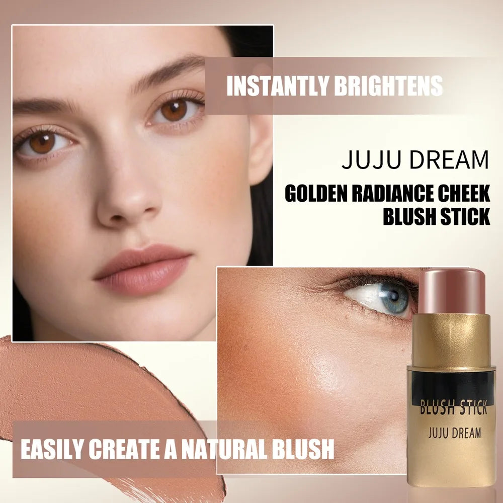 Blush Stick, Multi-Functional for Face & Lips, Natural Nude Makeup, Brightening Contour, Waterproof Long-Lasting, Unisex Safe