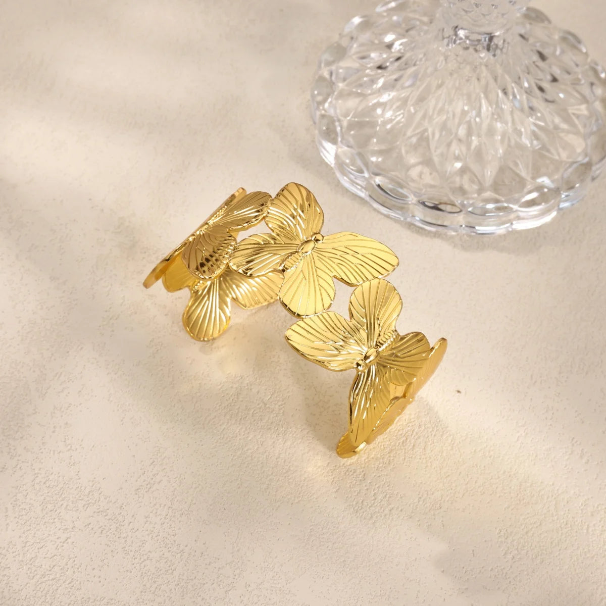 Classic Texture Geometric Open Bangle Bracelet For Women Stainless Steel Gold Color Exquisite Cuff Bracelet 2025 Hand Jewelry