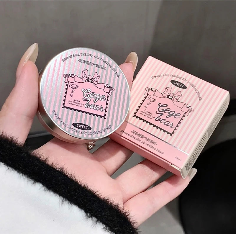 Cute Liquid Blusher Air Cushion Nude Natural Face Brighten Apricot Peach Tint Blush Shading Rouge Rubor Korean Makeup Cosmetics