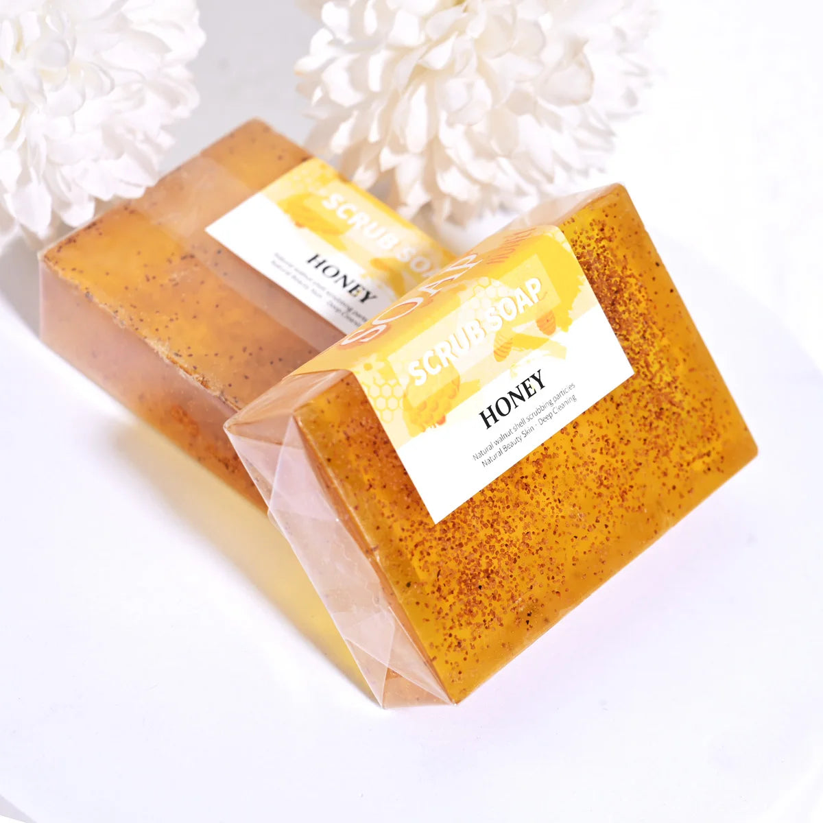 M+100g Honey Cleaning Frosted Particles Exfoliating Bath Body Care Whitening Handmade Soap