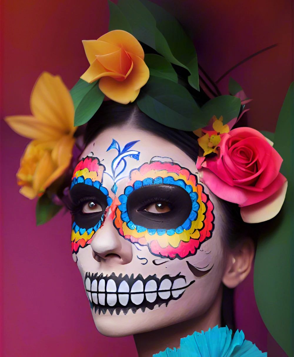 12-Colors Black White Halloween Makeup Waterproof Face & Body Paint Stick Neon Colorful Blue Green Yellow Face Paint Cosmetics