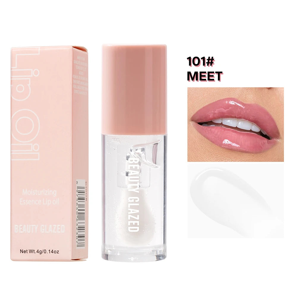 BEAUTY GLAZED 2pcs Lip Makeup Set,Matte Lipstick + Moisturizing Lip Oil,Nude Lipstick Matte Lipstick: Hydrate, Nourish, Brighten