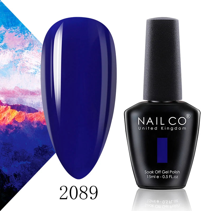 NAILCO 15ml Blue Gel Polish UV Gel Polish Varnish Hybrid DIY Nails For DIY Manicure Semi Permanent Soak Off LED Gel Nail Polish