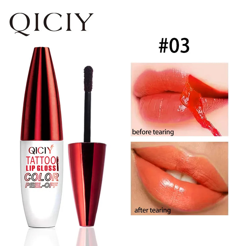 Tear Lip Gloss 4 colors easy to apply lipstick, moisturizing and long-lasting anti-sweat non-sticky cup tearing lipstick