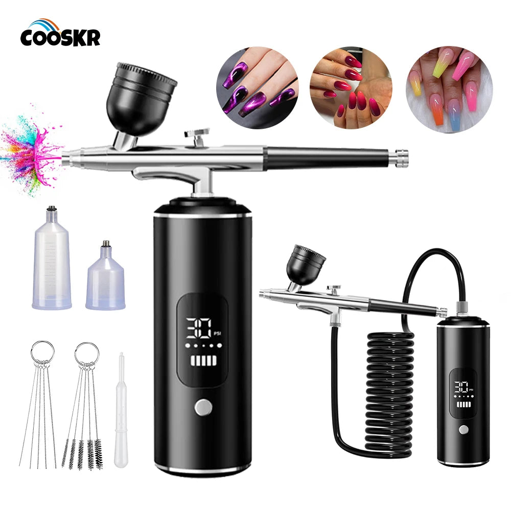 Nails Art Painting Airbrush With Compressor For Cake Decoration Makeup Manicure Nail Airbrush Portable Varnish Paint Sprayer Gun