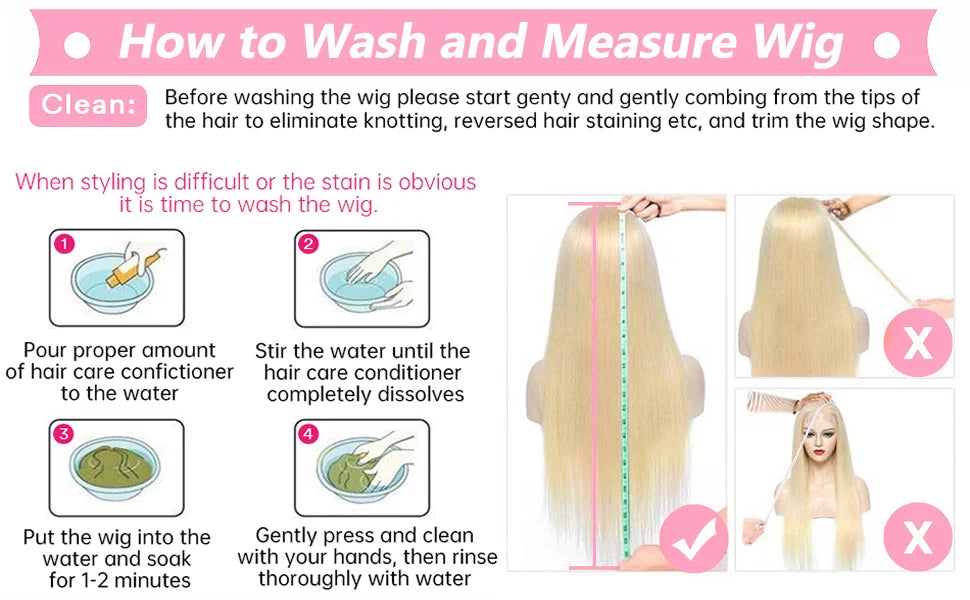 40-50 Inch 613 Blonde Wig - 13x6 HD Lace Front Bone Straight Human Hair