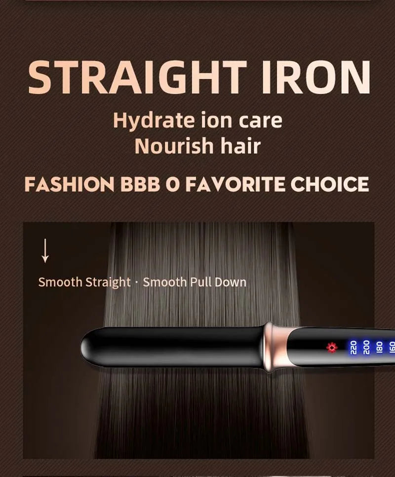 Hair Straightener 2 In 1 For Wet Or Dry Hair Electric Iron Curling Straightening Irons Smoothing Hair Styling Tools