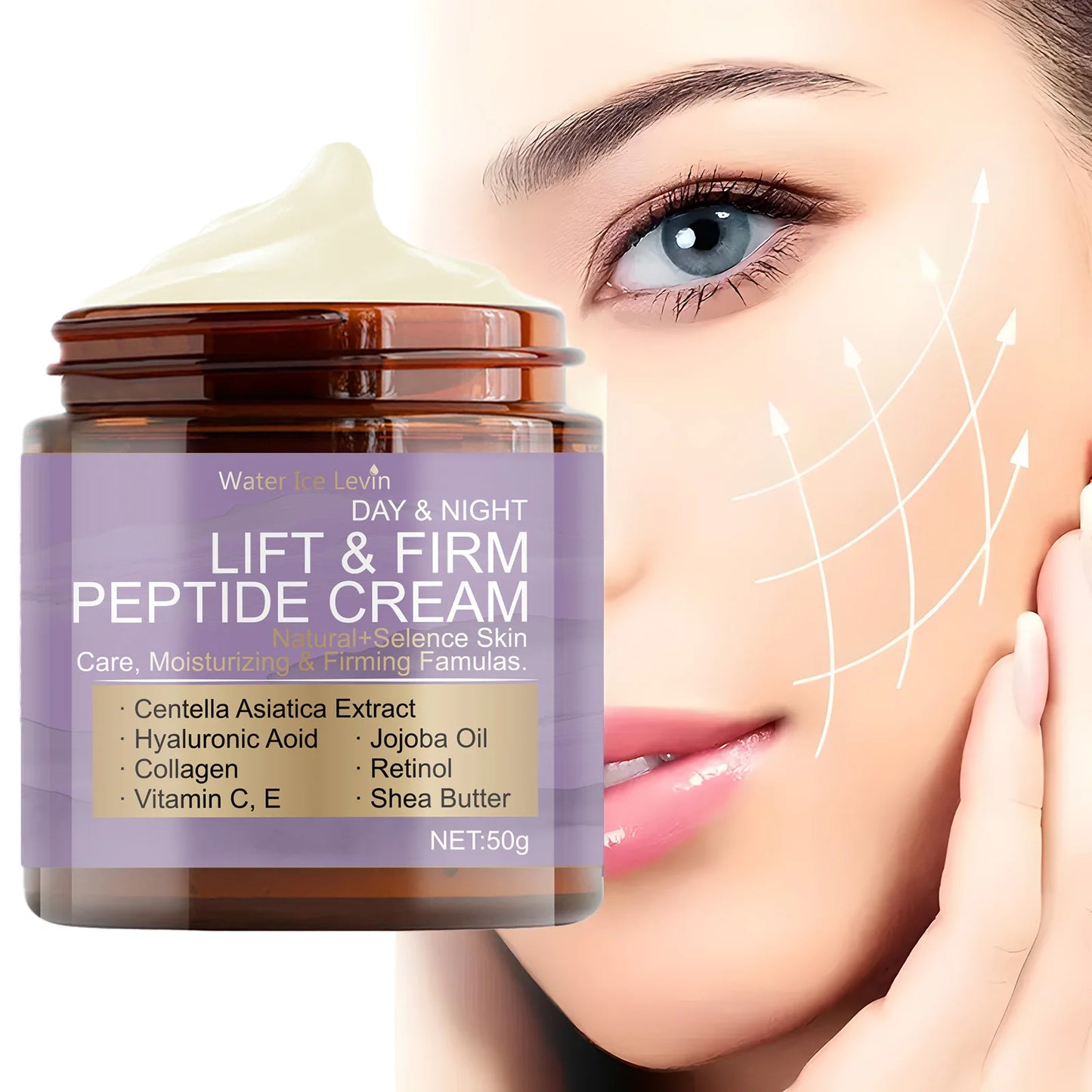 Water Ice Levin Day & Night Peptide Cream: for 24/7 Lifting & Firming With Retinol, Vitamin C & Hyaluronic Acid.