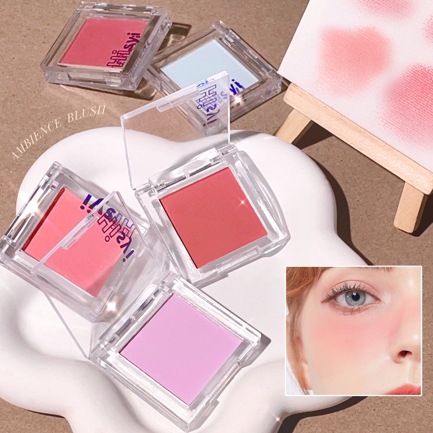 Monochrome blush, brightening matte cosmetics, highlighting, expansion color, youthful and natural makeup