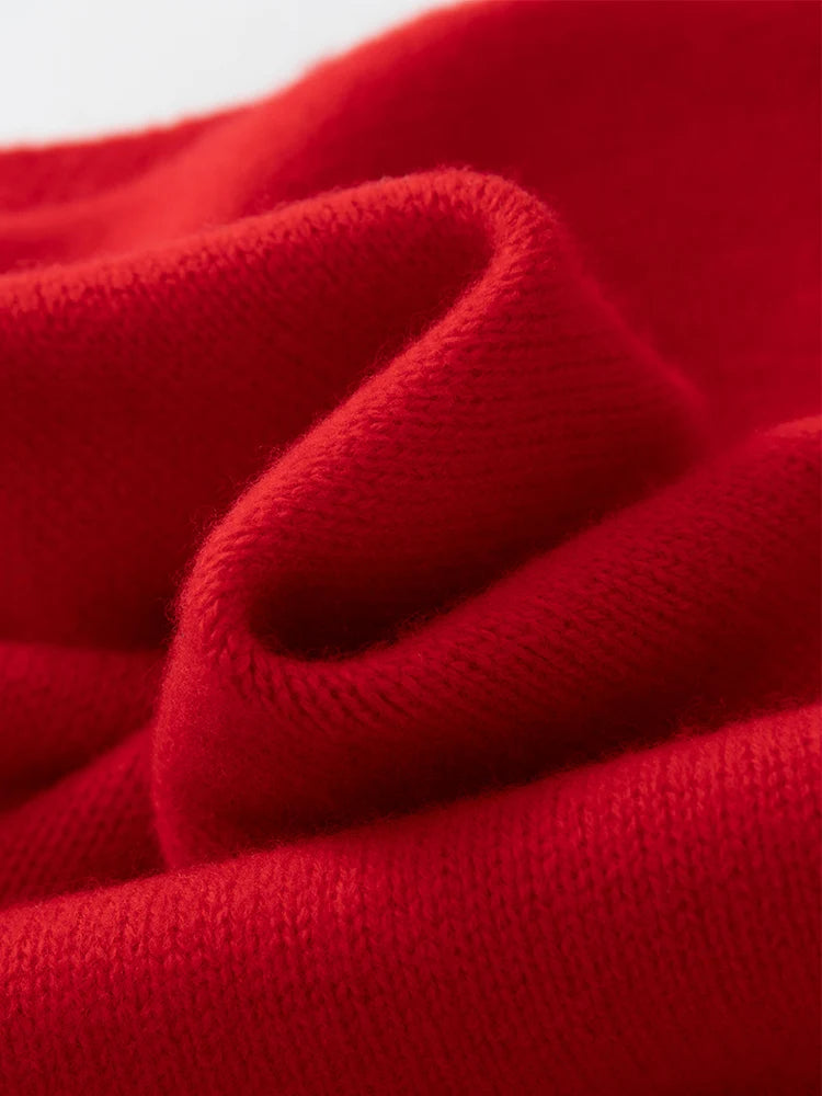 100% Wool Winter Scarf - Knitted Shawl Wrap