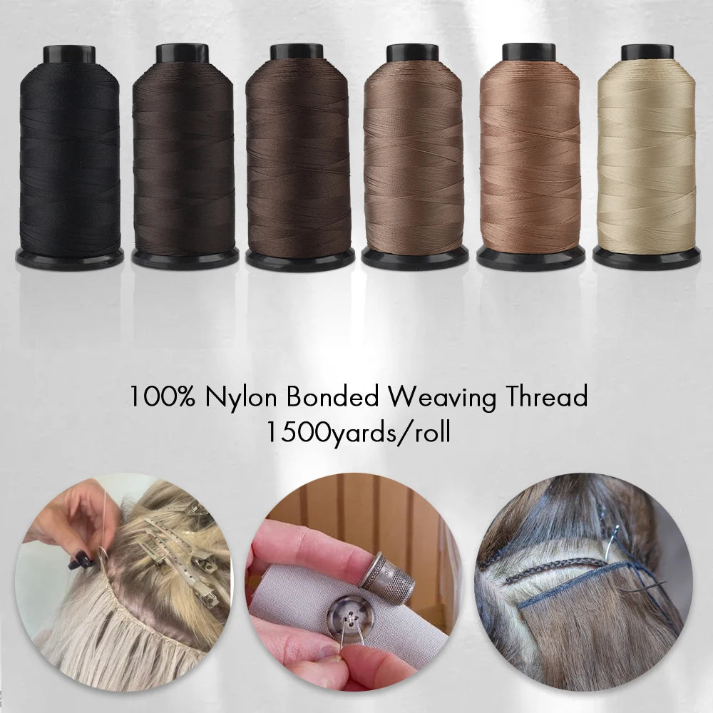 ARLANY Weft Hair Extension Sewing Thread 1500 Yards - Nylon Bonded Thread