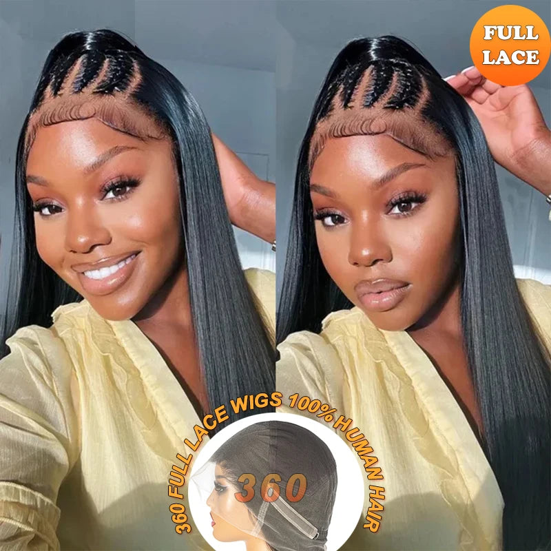 Real Full Lace Wig 250% Density - Straight Brazilian HD Lace Human Hair