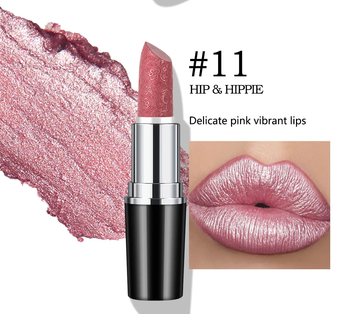 Makeup Non-sticky Non-fading Lipstick Pearlescent Long-lasting Moisturizing Fine Glitter Lip Gloss Hydrating Waterproof Lips Hot