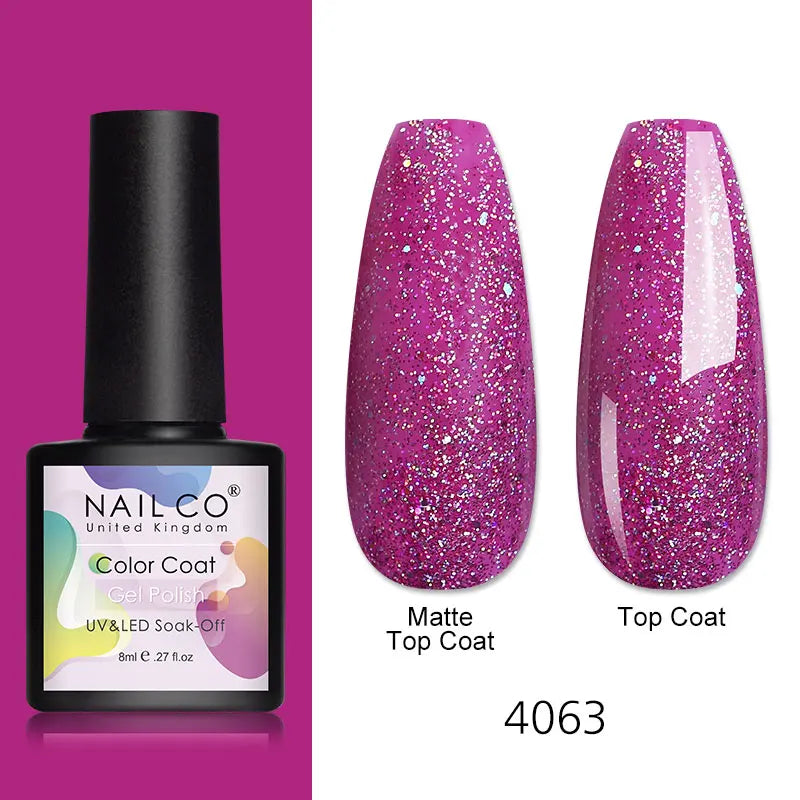 NAILCO 8ml Pink Red Colors Gel Nail Polish Nail Art Varnishes Gel Lacquer Coat LED Nails Manicure Design UV Gel Varnish Soak Off