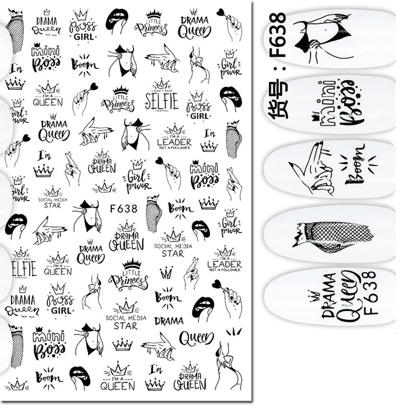 3d Pink Hearts Balloon Valentine Day Love Letters Nail Art Stickers Adhesive Sliders Nail Decals Decoration Manicure Accessories