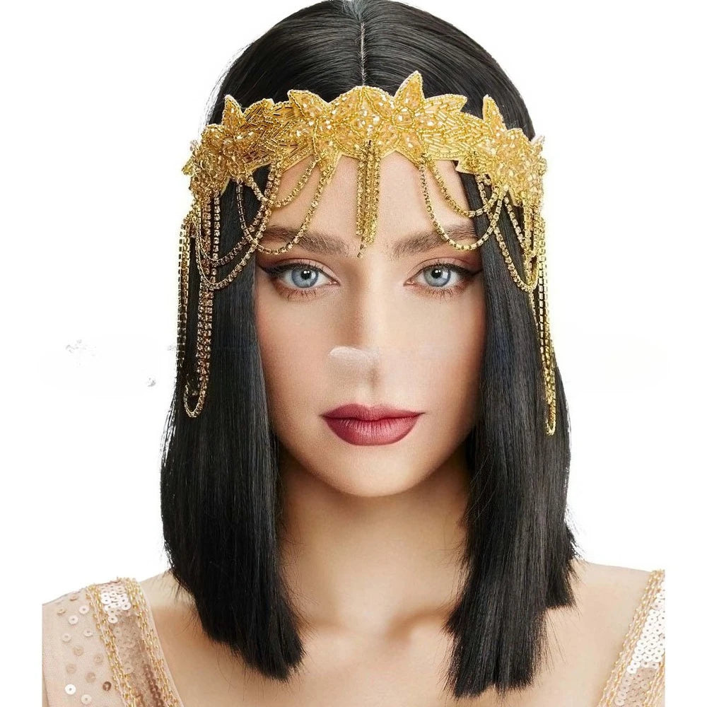 1920s Headband - Great Gatsby Rhinestone Fringe Hair Accessory