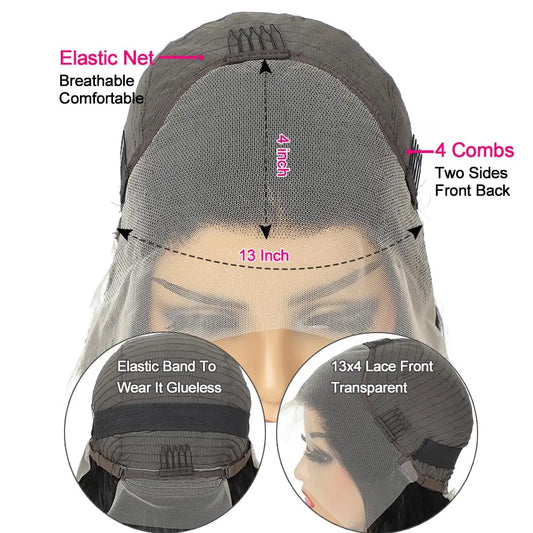 24inch Long Straight Human Hair Wigs 100% Brazilian Remy Hair for Women 4x4 13x4 13x6 Lace Frontal Human Hair Wigs Glueless Wigs