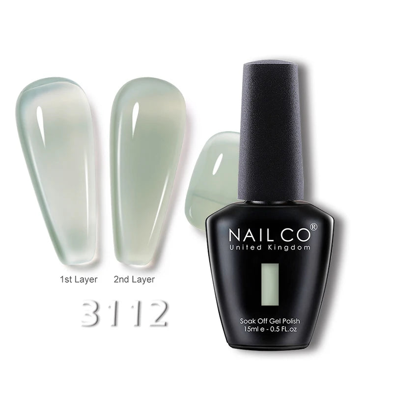 NAILCO 15ml Translucent Gel Nail Polish Semi-permanent Enamels Varnish For UV Nails Art Hybrid LED Nail Gel Transparent Manicure
