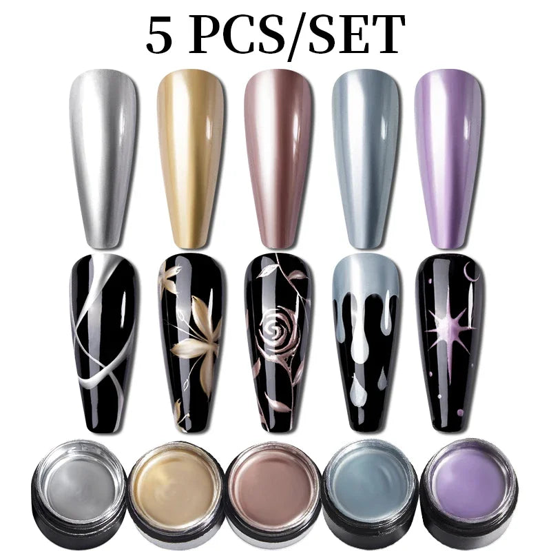 AWStorG 7.5ml Ocean Ripple Cat Eye Gel Kit Shiny Blue Green Glitter Cat Magnetic Gel Nail Polish Soak Off UV Nail Art Varnish