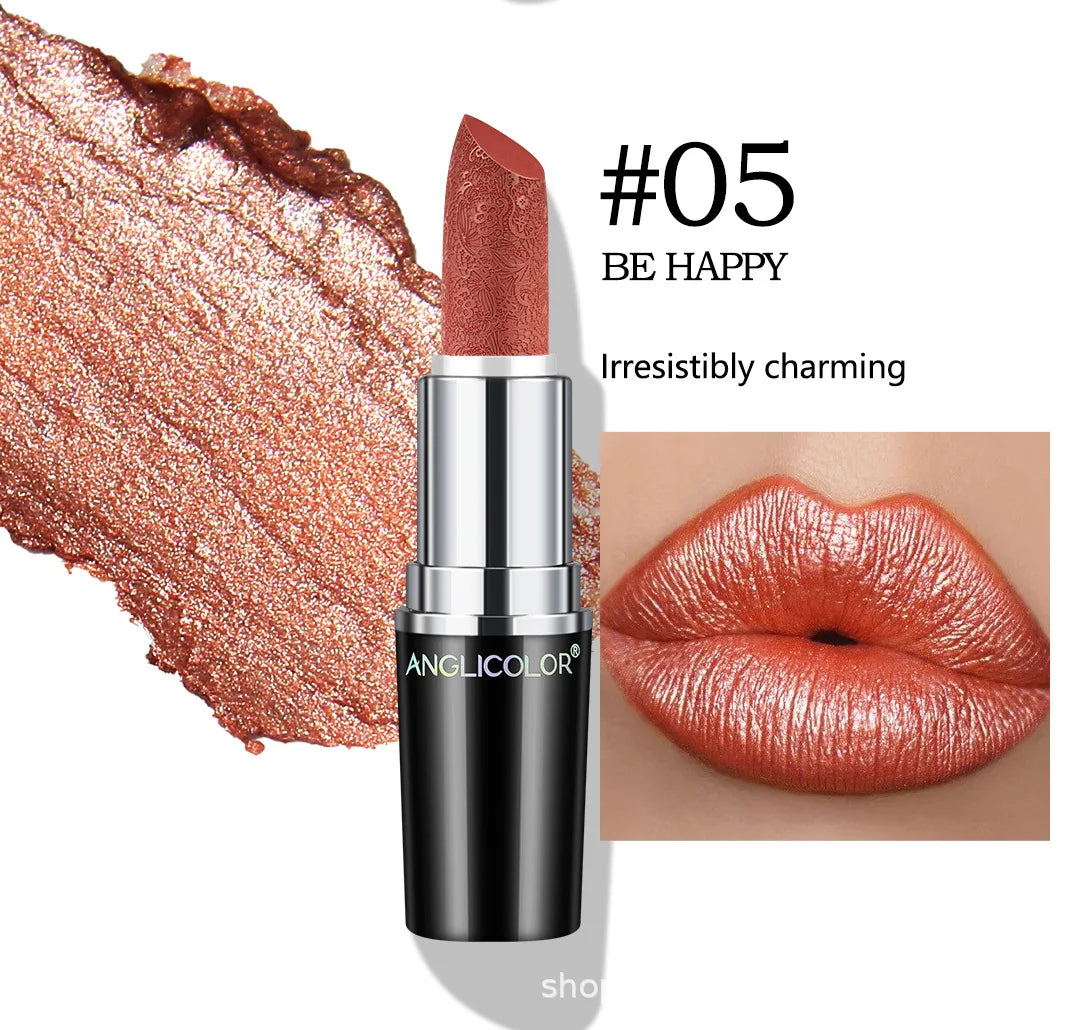 Makeup Non-sticky Non-fading Lipstick Pearlescent Long-lasting Moisturizing Fine Glitter Lip Gloss Hydrating Waterproof Lips Hot