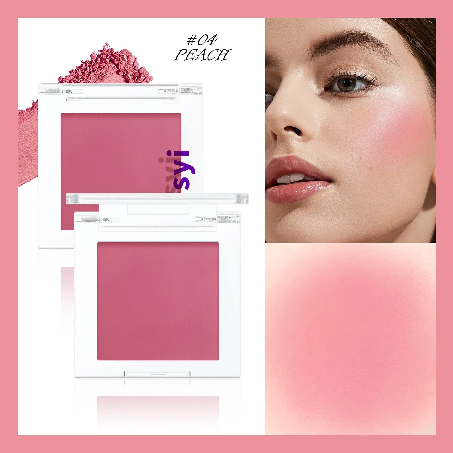 Monochrome blush, brightening matte cosmetics, highlighting, expansion color, youthful and natural makeup