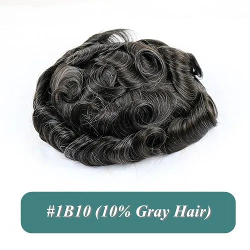 Men's Hair Replacement System - 30mm Wave Toupee with Skin Base