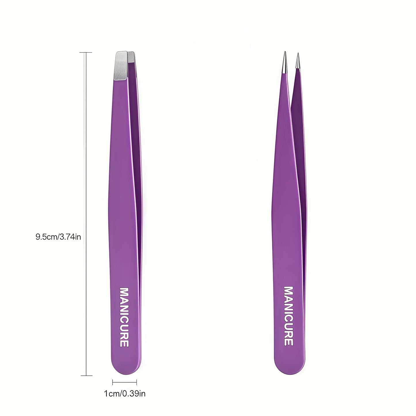 2pcs Stainless Steel Eyebrow Tweezers Set Precision Pointed & Double-Ended Design for Eyelash & Eyebrow Grooming Christmas Gift
