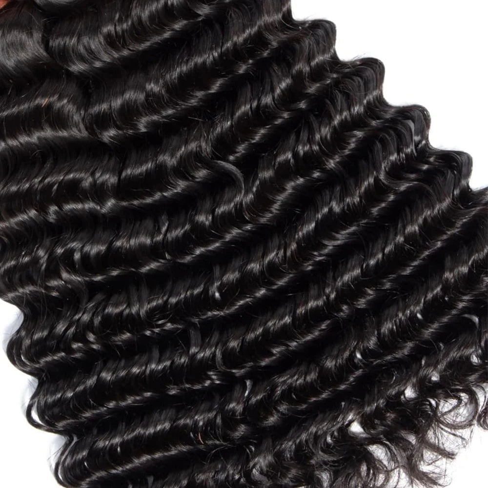 Burmese Curly Bundles Human Hair 18-26 Inch Deep Wave Raw Hair Bundles 100% Unprocessed Double Weft Hair Extensions Weave Water