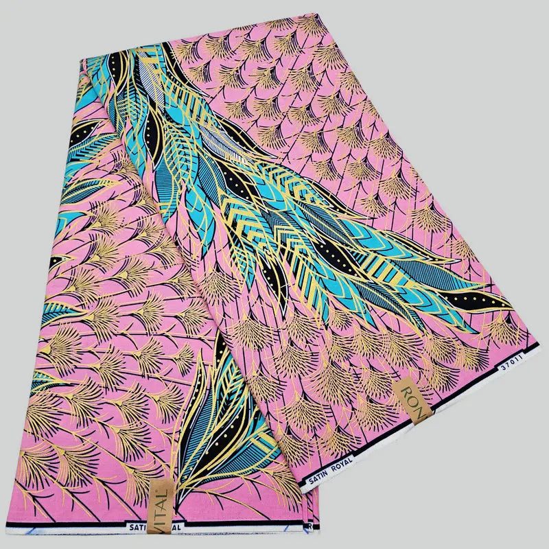 100% cotton wax printed fabric, printing with golden pearl powder, DIY making and sewing clothes, dress, shoes and bag