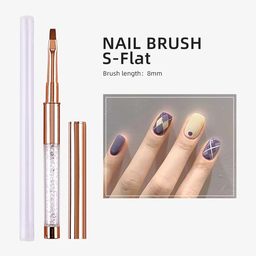 Nail Art Acrylic Liquid Powder Carving UV Gel Extension Builder Painting Brush Lines Liner Drawing Pen Manicure Tool Born Pretty
